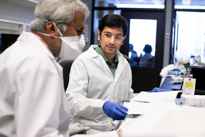 two researchers in a lab